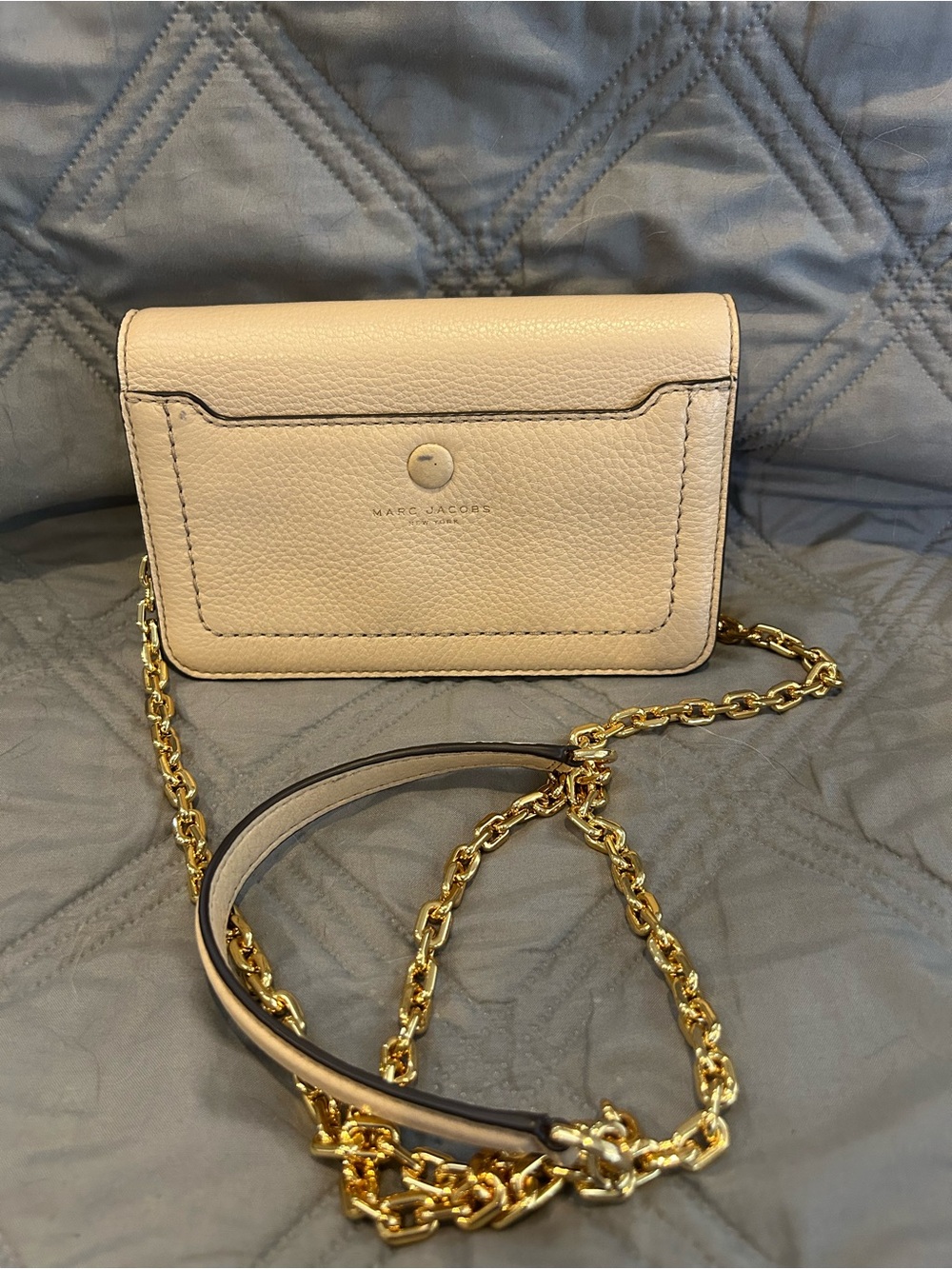 Marc Jacobs Leather Bag |Empire City Wallet On Chain | Nude